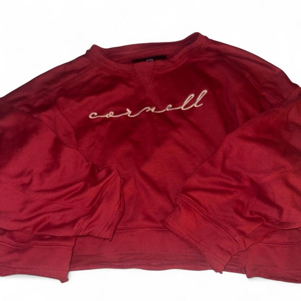 Cornell cropped red crewneck sweater